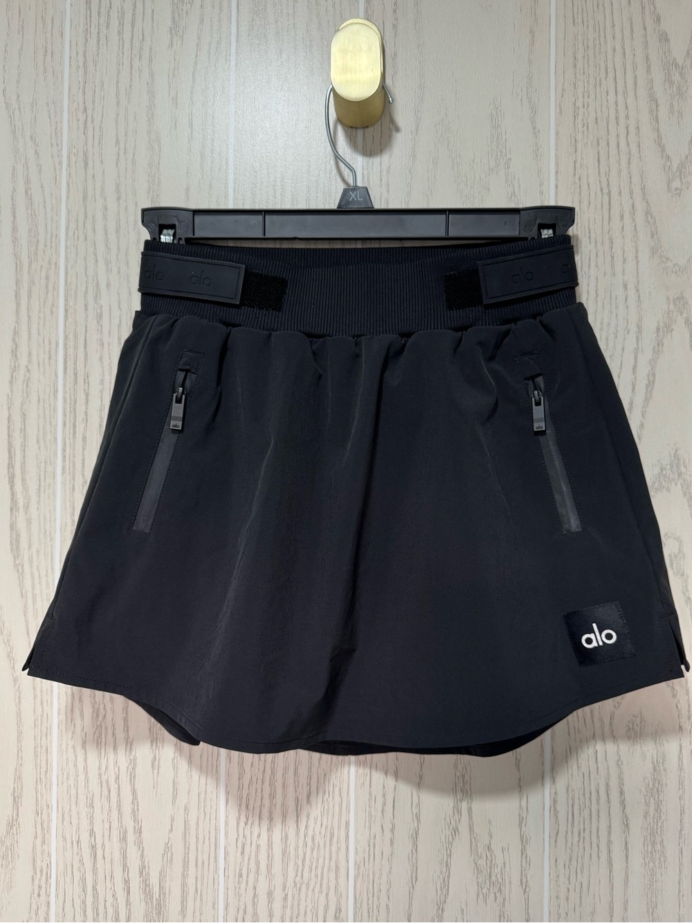 ALO Yoga Black Skort Elevation Mini Skirt Fleece lined Short XXS